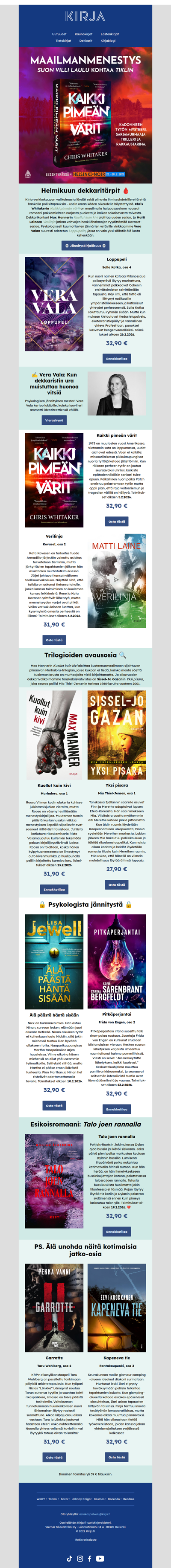 📚 Helmikuun dekkaritärpit 🩸