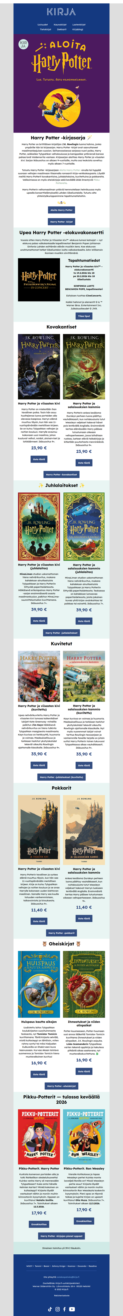 🧙Tilaa suositut Harry Potter -kirjat kirja.fi:sta 🪄