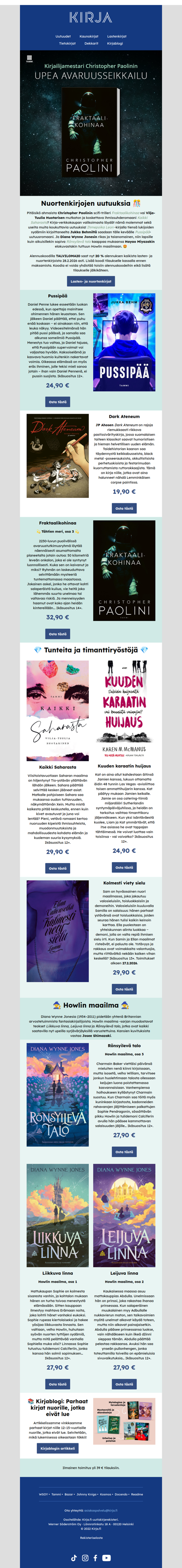 📚 Nuortenkirjojen uutuuksia 🎊