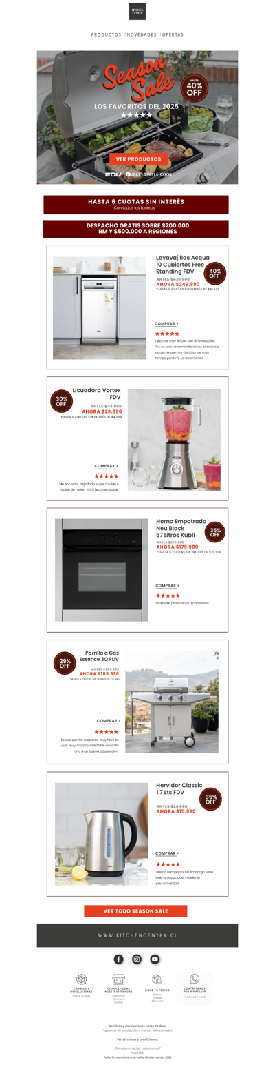 ¡Hasta 40% OFF en Favoritos de Cocina! 🔥