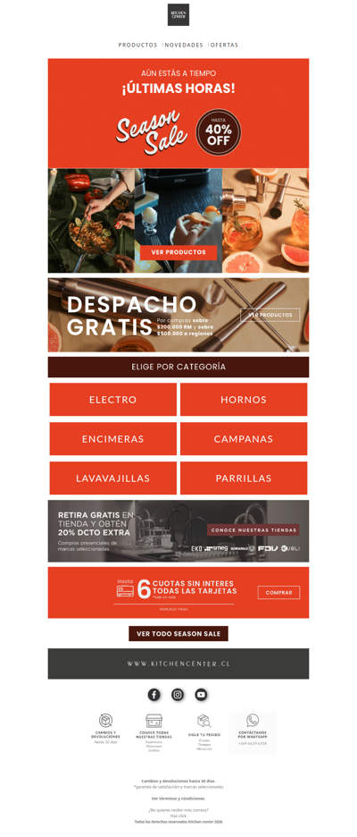 ¡Últimas Horas SEASON SALE! Hasta 40% OFF 🎉