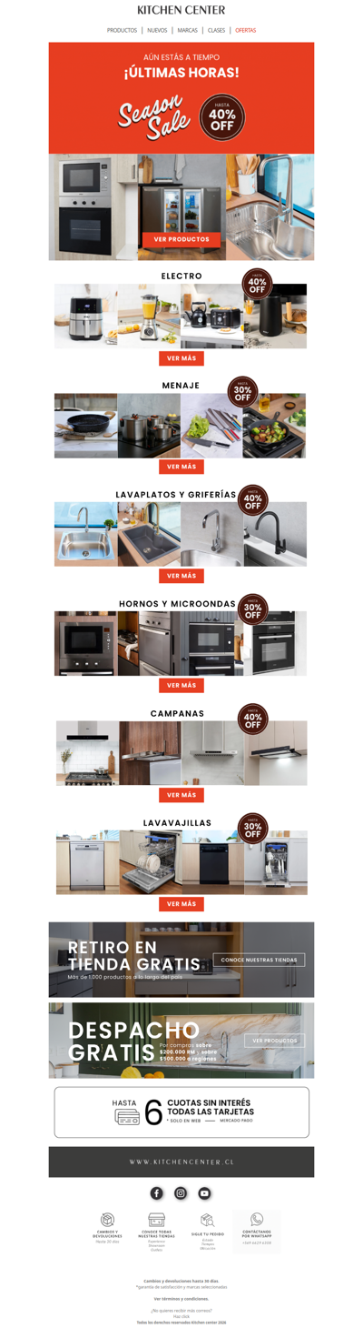 ¡Últimas Horas SEASON SALE! Hasta 40% OFF 🎉