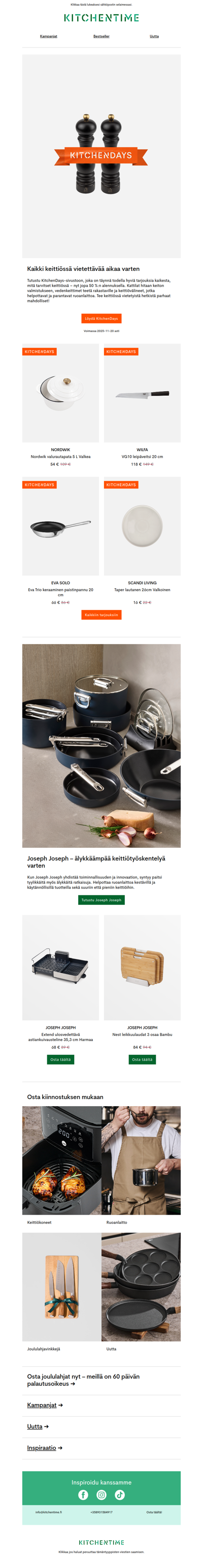 Kaikki keittiössä vietettävää aikaa varten