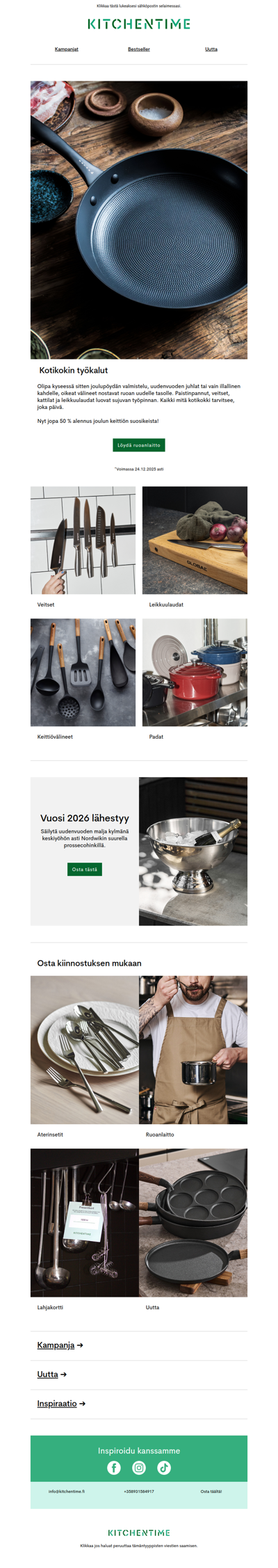 Keittiön välttämättömyydet jouluksi ja uudeksi vuodeksi