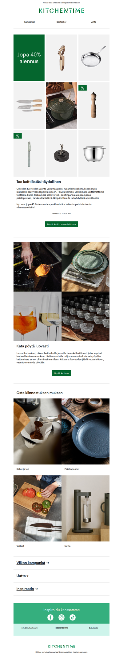 Kaikki mitä keittiöösi tarvitset