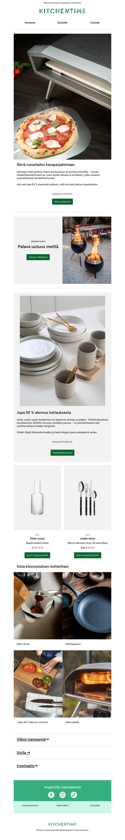 Ulkoruokailu kampanjahintaan