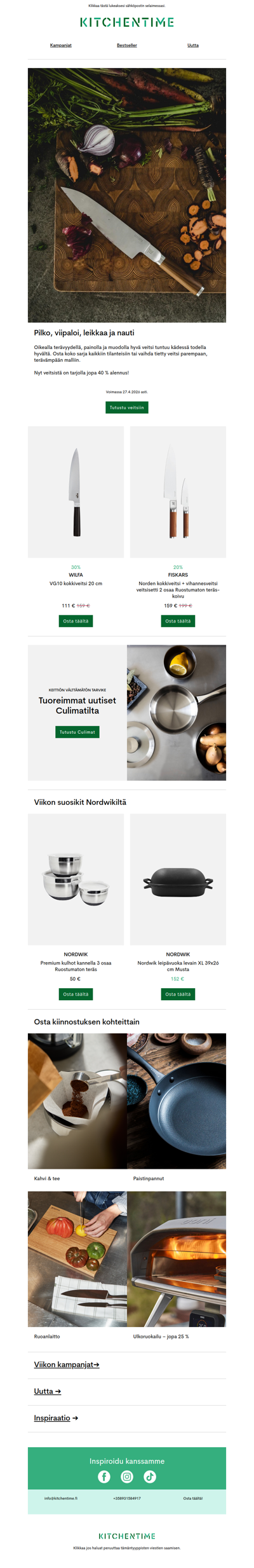 Laadukkaita veitsiä edullisempaan hintaan!