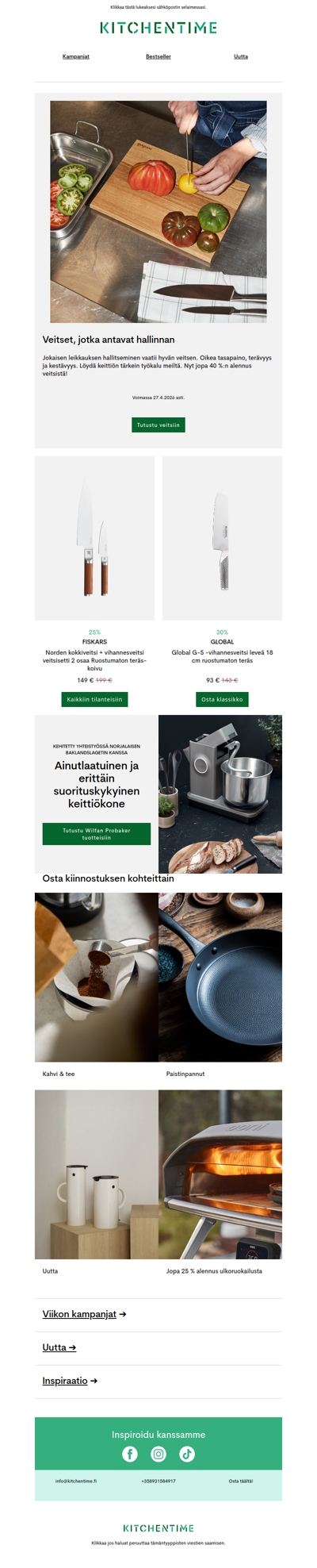 Jopa 40 % alennus veitsistä