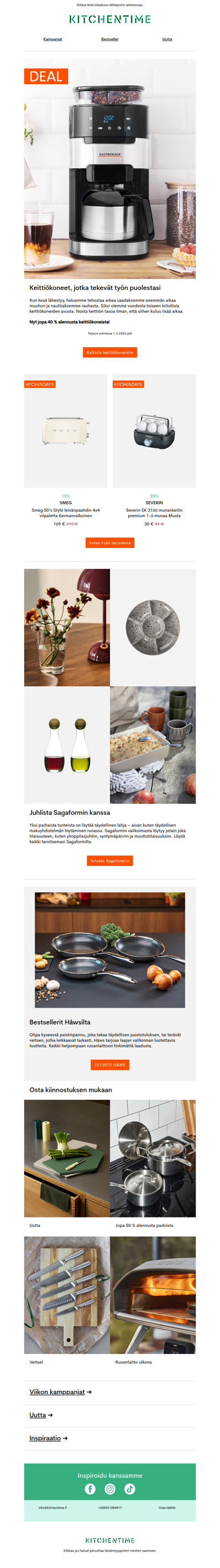 Jopa 40 % alennusta keittiökoneista