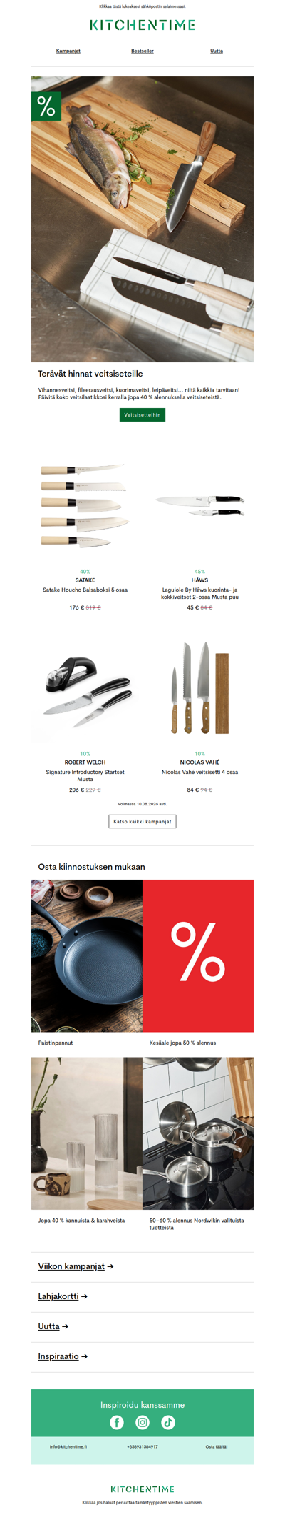 Hiotut hinnat! Jopa 40 % veitsiseteistä