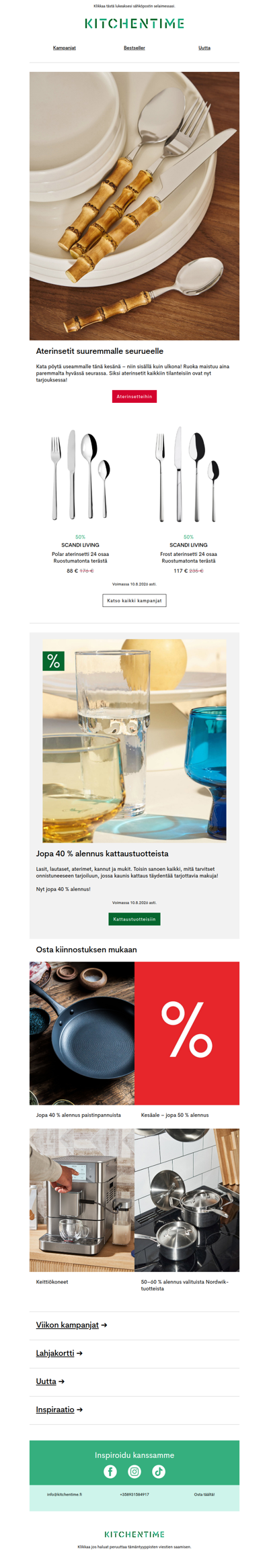 Kata pöytä useammalle tänä kesänä!