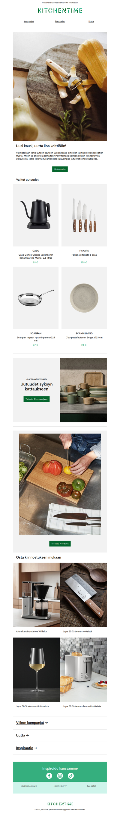 Vihdoin uutuuksia syyskeittiöön!
