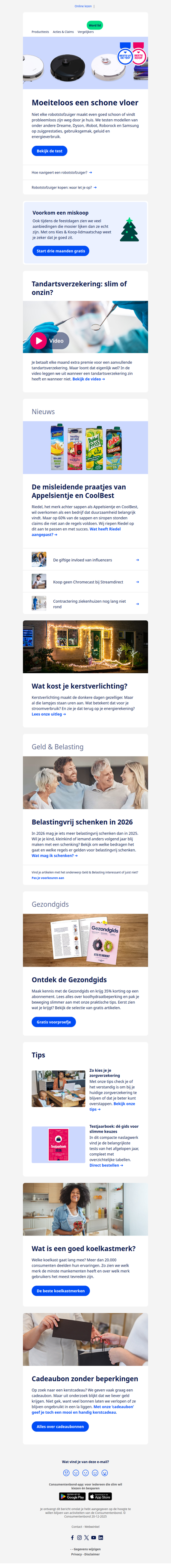 Robotstofzuigers getest | Tandartsverzekering: slim of onzin?
