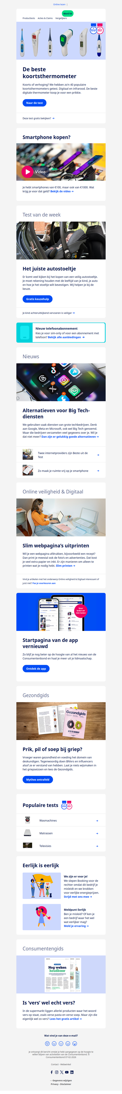 Kooptips voor autostoeltjes, smartphones en koortsthermometers