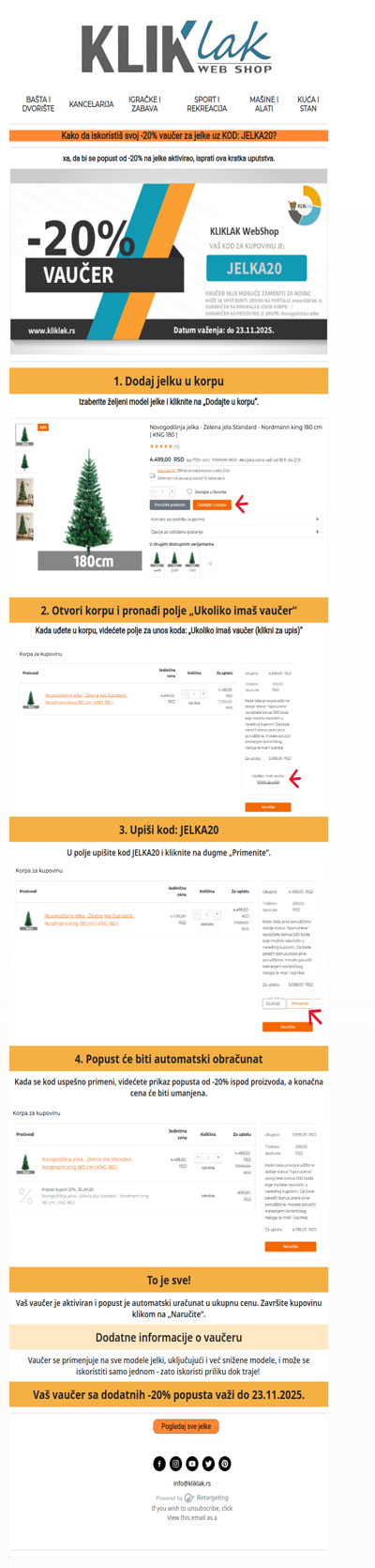Kako da iskoristiš svoj -20% vaučer za jelke?