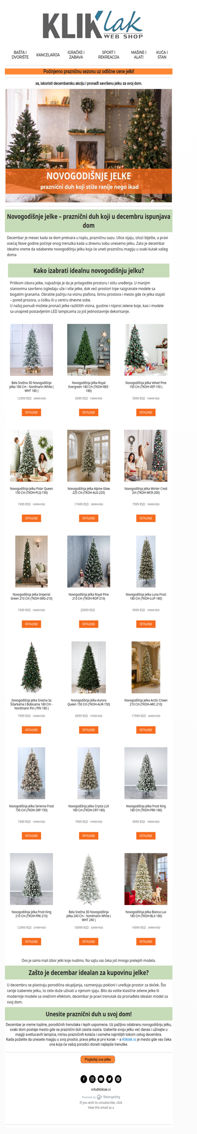 Decembarska akcija: izaberi savršenu novogodišnju jelku po super ceni!