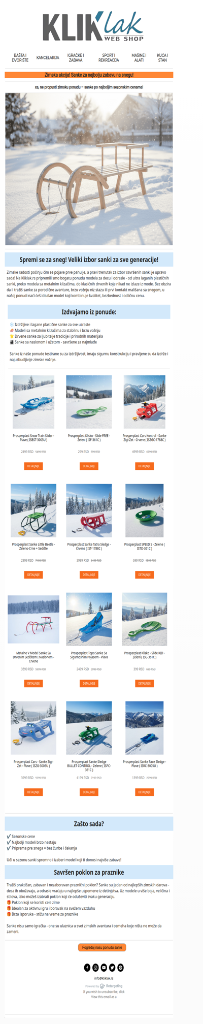 Sezonski bestseleri: sanke koje se najbrže prodaju!