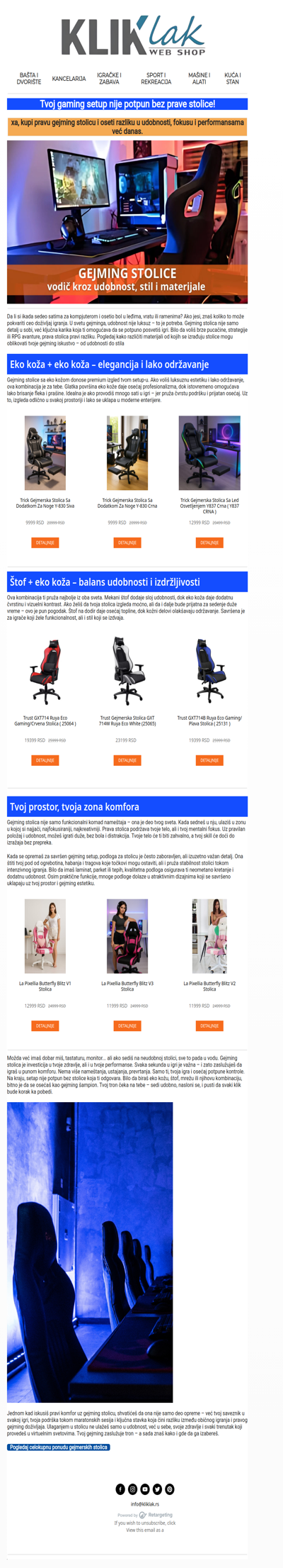 Kupi gejming stolicu koja menja igru!