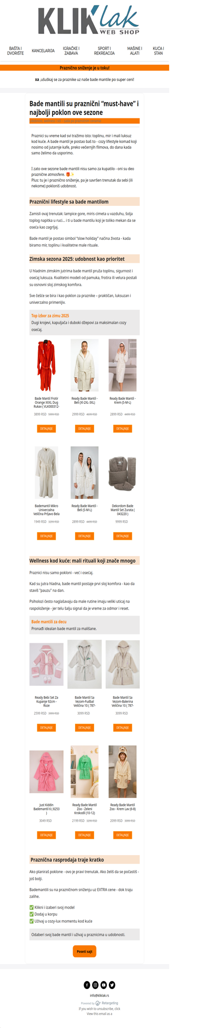 Za zimska jutra i praznične večeri: bademantili po super ceni!