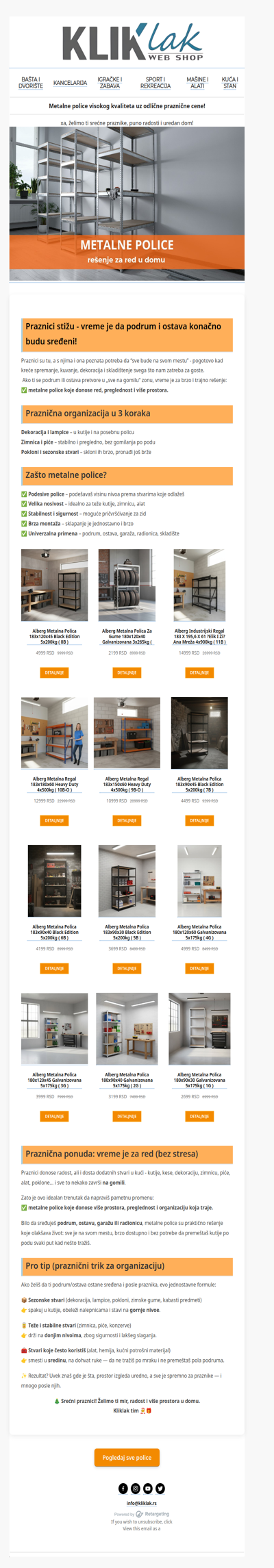 Praznično sređivanje bez stresa - metalne police za podrum i ostavu na akciji!