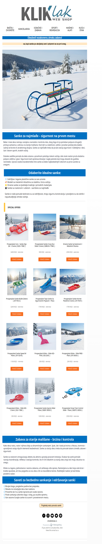 Sanke po akcijskim cenama!