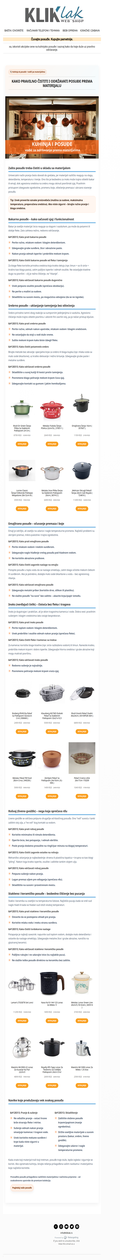 Akcija na posuđe koje se lako održava