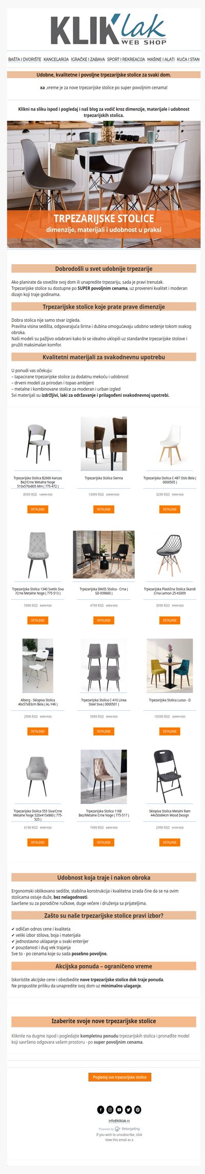 SUPER POVOLJNE trpezarijske stolice – udobnost, stil i cene koje se ne propuštaju