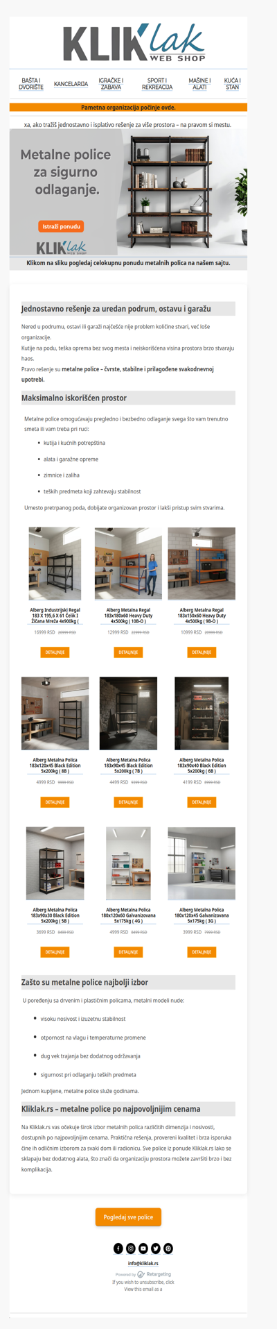 Više prostora odmah – metalne police po najpovoljnijim cenama!