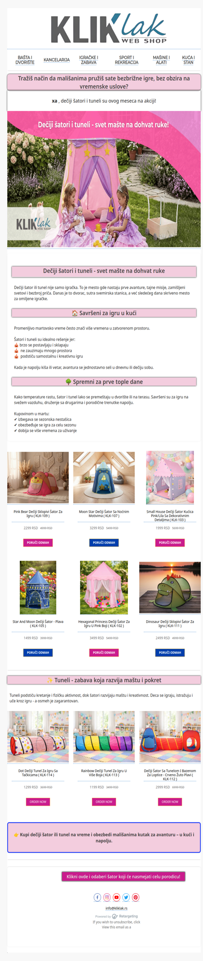 KUPI dečije šatore i tunele - jer onda zabavi nema kraja! 🎪