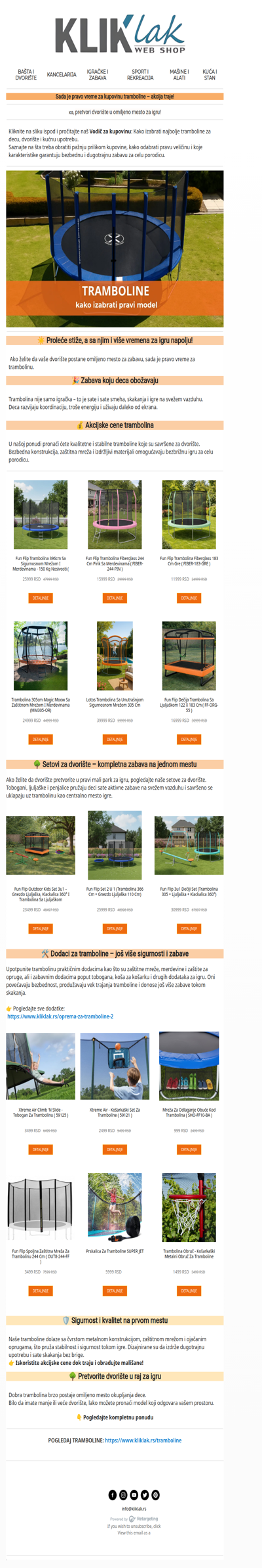 Stiže lepo vreme – tramboline na akciji za dvorište puno zabave!