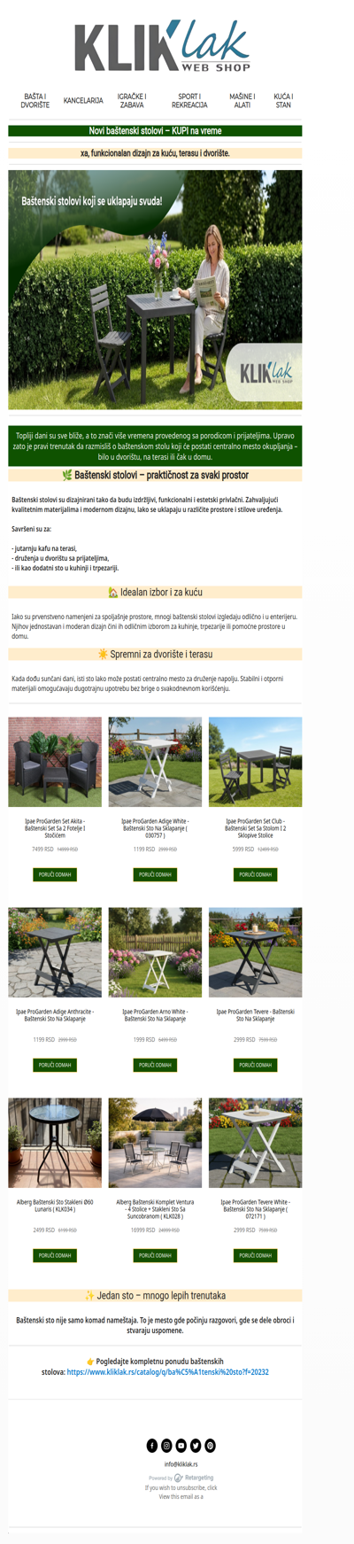 Obezbedi baštenski sto koji je savršen za kuću i dvorište 😊