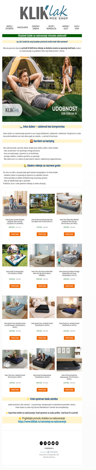 KUPI Intex dušek na naduvavanje - udobnost gde god da si!