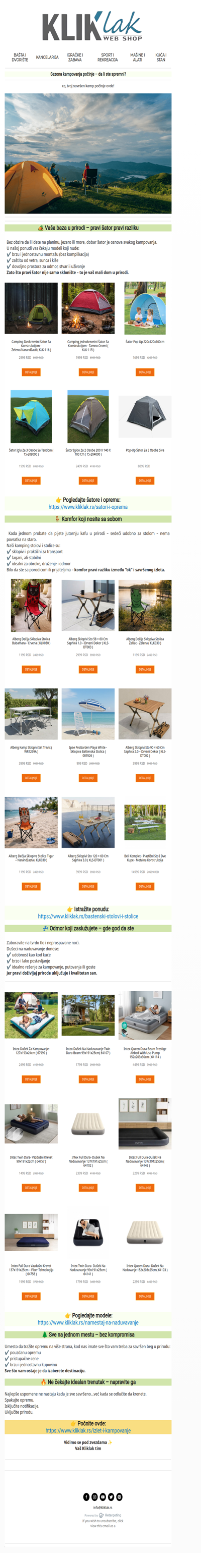 Spremni za beg u prirodu? 🌲 Sve što vam treba za savršen kamping je ovde