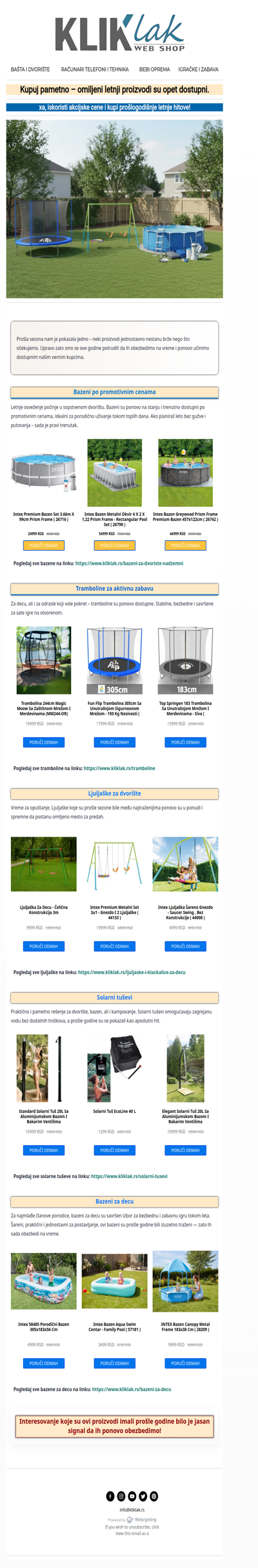 Ponovo na stanju – najtraženiji proizvodi za dvorište i leto!