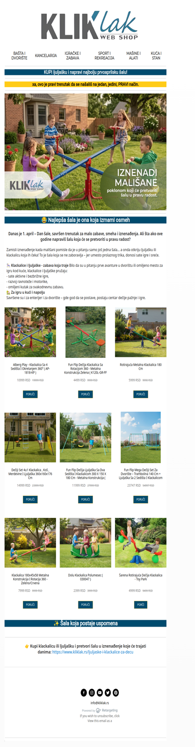 Danas je dan za šalu – pogledaj naš asortiman i našali se poklonom!