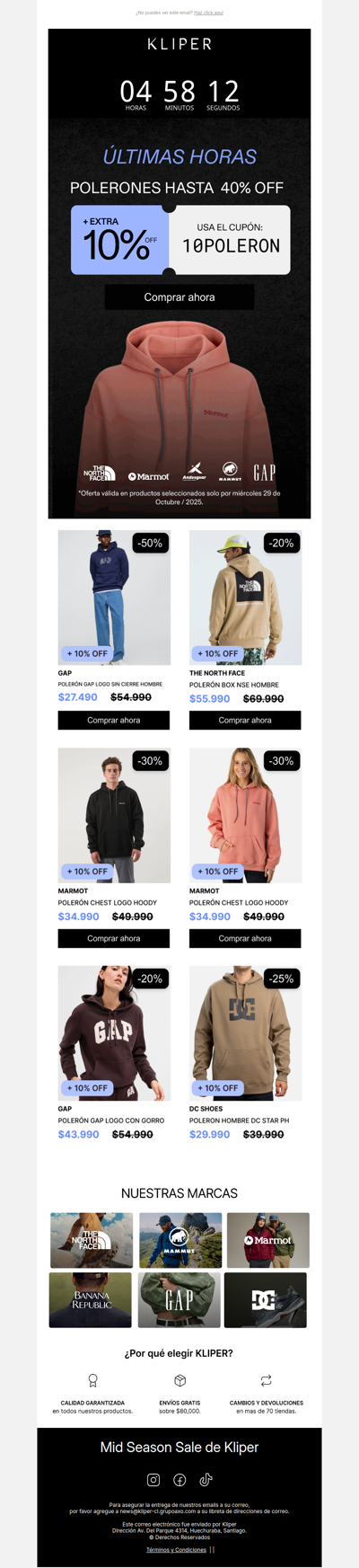 ¡Últimas horas! Extra 10% OFF en Polerones ⚡️