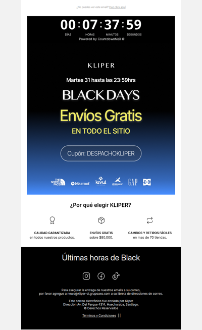 Black se despide con Envios Gratis 🖤🚚