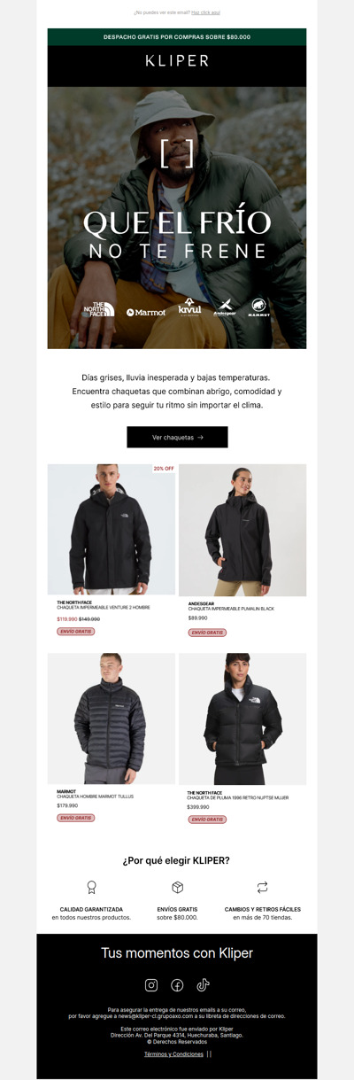 Lluvia + frío = chaqueta nueva
