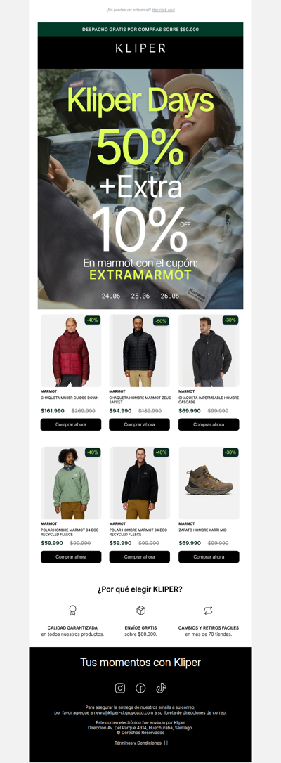 Extra 10% OFF en Marmot