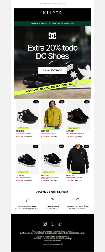 🔥 Extra 20% en TODO DC SHOES