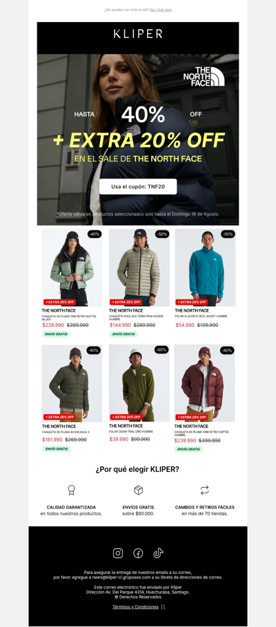 EXTRA20🔥 Solo en The North Face