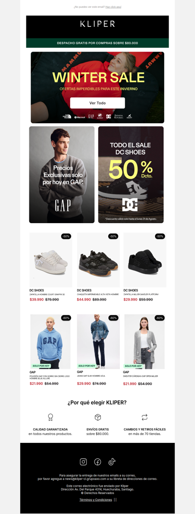 ❄️ Winter Sale: GAP y DC Shoes