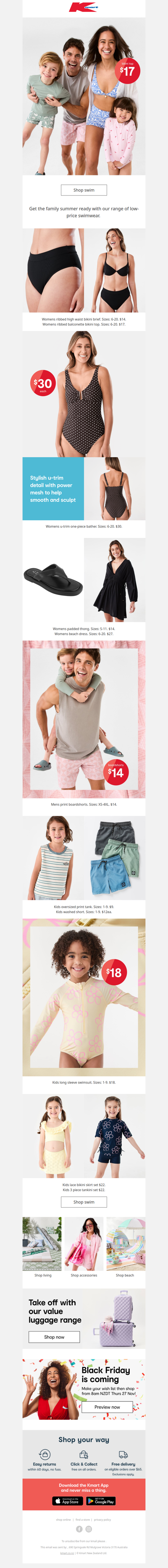 Bather fun for everyone from $17 👙