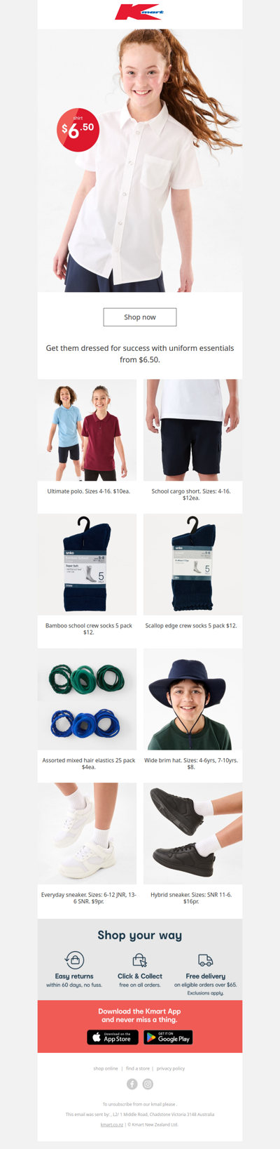 School uniforms from just $6.50 👏