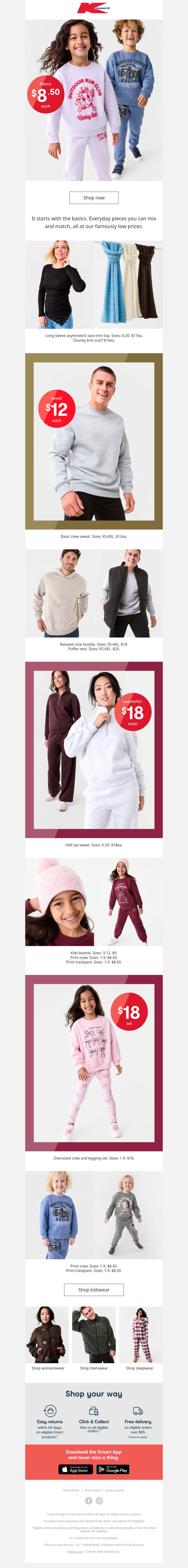 Low-price basics from just $8.50