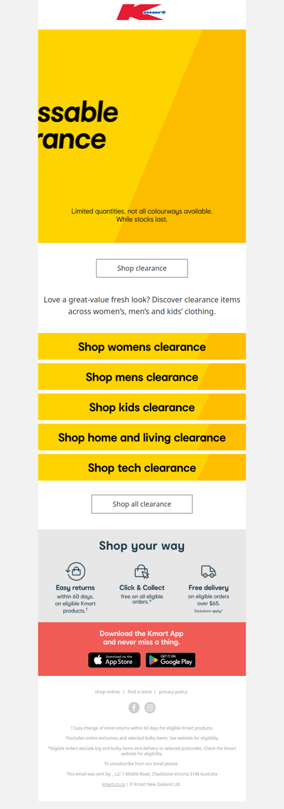 Clothing clearance is on now 👀
