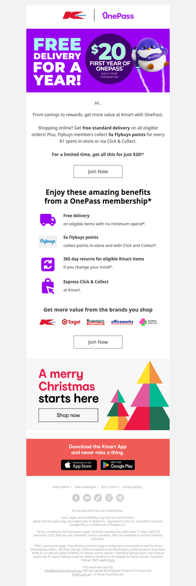 Join OnePass today for half price!