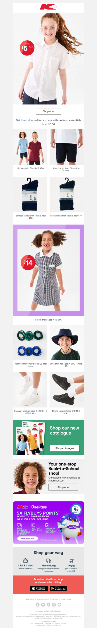 School uniforms from just $5.50 👏
