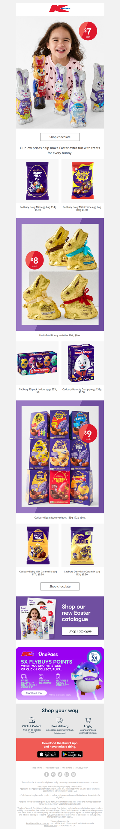 Cadbury bunnies $7 each - hop to it!