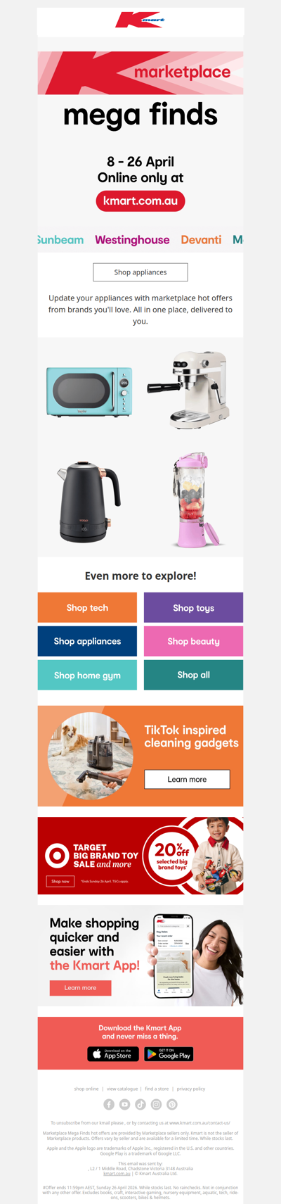 Hot offers on Sunbeam, Westinghouse and more!